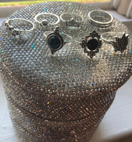 Black& Silver Ring Set