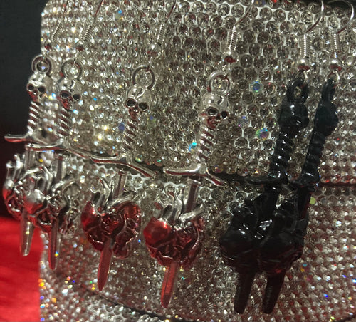 Heart,Skull,&Sword Earrings