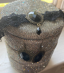 Black lace bracelet and earrings